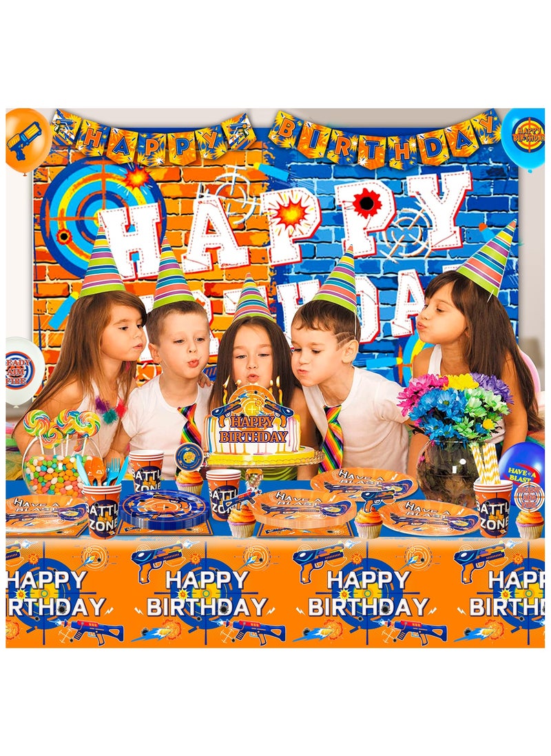 FRUITFUL PARTY - 170pcs Nerf Party Decorations, 170pcs Party Tableware Set - Image 1