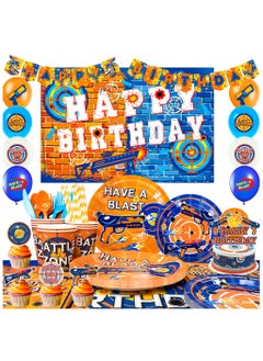 170pcs Nerf Party Decorations, 170pcs Party Tableware Set