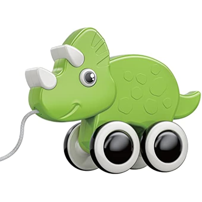 ROLLING BUDDY PULL ALONG TOY MONTESSORI TOYS AND STACKING TOYS, LEARNING EDUCATIONAL TOYS FOR 6M+ DEVELOPMENTAL MOTOR SKILLS, PRESCHOOL TOY - RHINO - Image 1