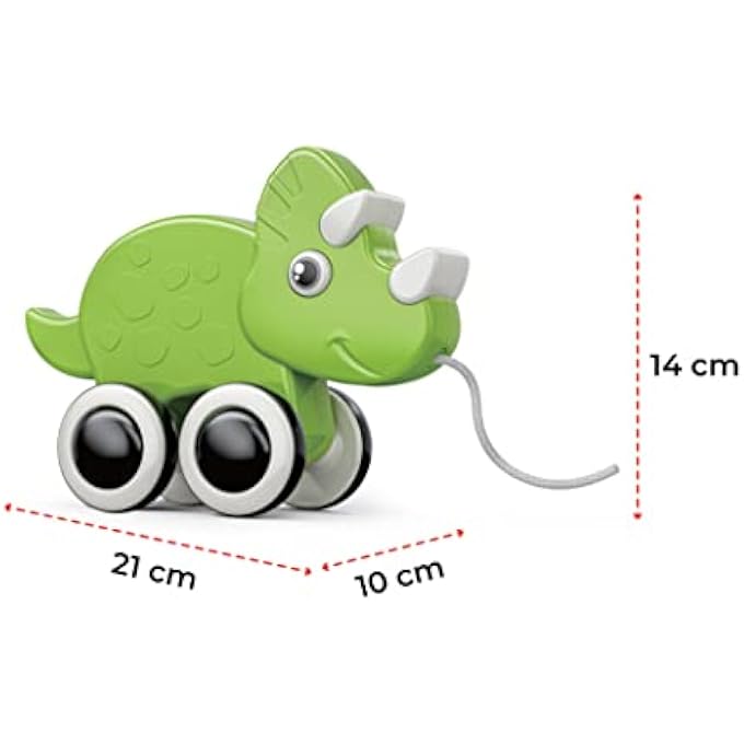 ROLLING BUDDY PULL ALONG TOY MONTESSORI TOYS AND STACKING TOYS, LEARNING EDUCATIONAL TOYS FOR 6M+ DEVELOPMENTAL MOTOR SKILLS, PRESCHOOL TOY - RHINO - Image 4