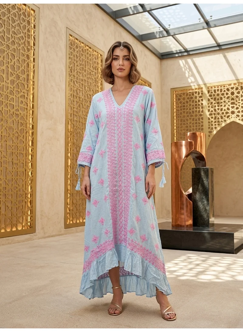 الايا جلابية شيكانكاري مودال مطرزة يدوياً-AL3939