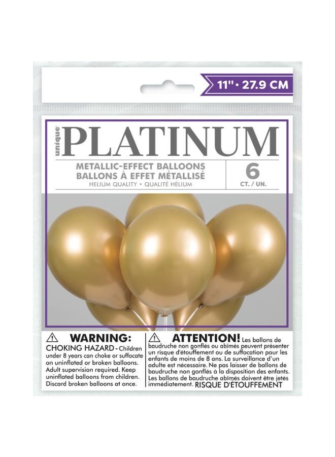 Unique Platinum Latex Balloon Gold - Image 3