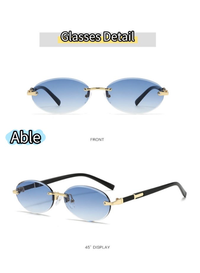 ABLE 【2025New Glasses】Women's polarized oval fashion sunglasses - UV400 UV protection, high-definition anti-glare, black gold frame - suitable for fishing/shopping/driving/traveling/parties, fashionable facial accessories, popular online item - Image 5