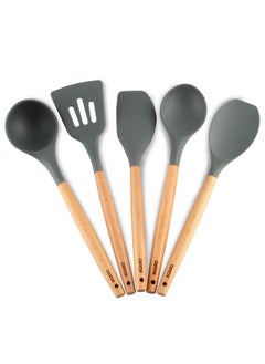 AGARO Royal Silicone Spatula Set of 5, Cooking and Mixing, for Non-Stick Cookware, BPA Free, Seamless Design, Grey - pzsku/Z3C2E0A1D0803E241BE0CZ/45/_/1740118642/756bdc5b-d8bf-4ab9-b826-52ed760091fa