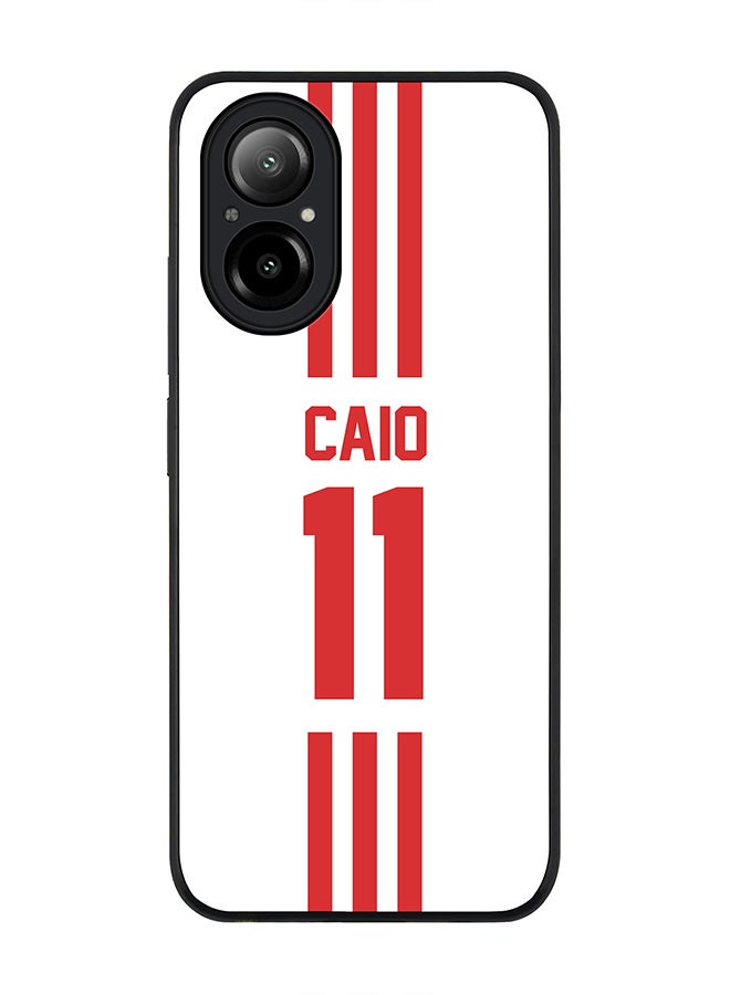 Stylizedd Rugged Black Edge Case for Realme C67 4G, Slim fit Case Flexible Anti Drop TPU Gel Thin Cover -  Football Team - UAE, Player Name - Caio - Image 1