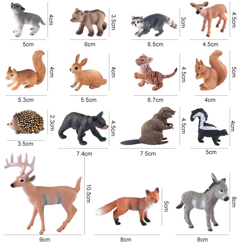 ELECLAND 15Pcs Woodland Animal Figures Forest Animals Figures Miniature Woodland Creatures Figurines Woodland Cake Topper for Kids Birthday Decorations, Christmas Party Decorations - Image 2