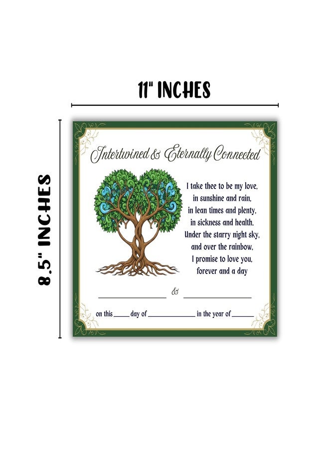 Lashicorn Two Trees Intertwined Certificate w Poem Wedding Marriage Ceremony 6pk 8.5x11” Celtic Handfasting Vows Renewal Anniversary Symbolic Unity Tree Bond - Image 4