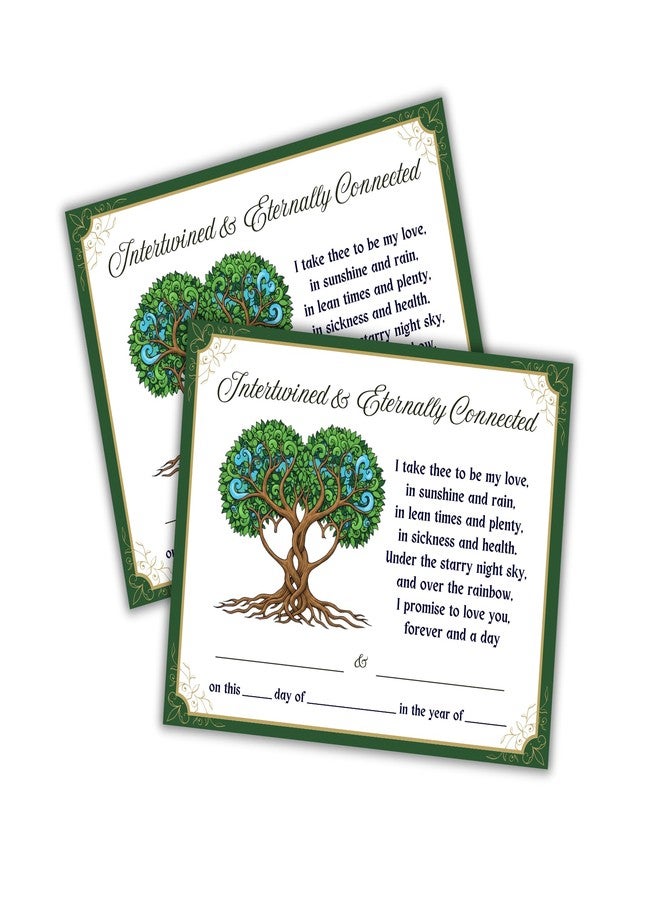 Lashicorn Two Trees Intertwined Certificate w Poem Wedding Marriage Ceremony 6pk 8.5x11” Celtic Handfasting Vows Renewal Anniversary Symbolic Unity Tree Bond - Image 1