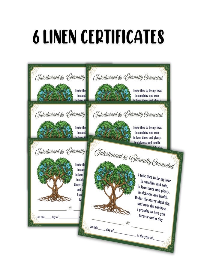 Lashicorn Two Trees Intertwined Certificate w Poem Wedding Marriage Ceremony 6pk 8.5x11” Celtic Handfasting Vows Renewal Anniversary Symbolic Unity Tree Bond - Image 2