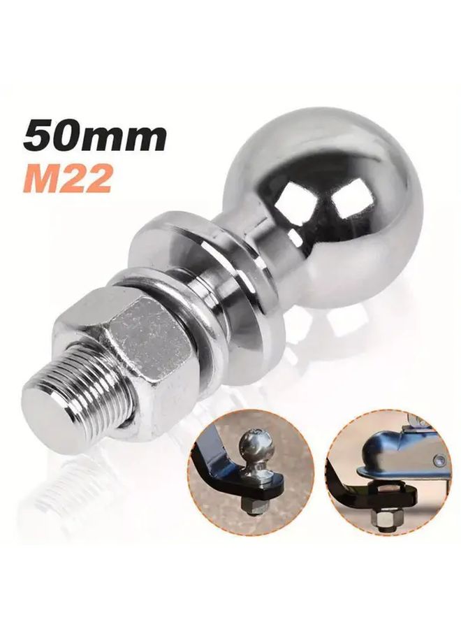 Silvery 50mm M22 European Off-Road Vehicle Rescue Towing Hitch With Safety Lock - Image 1