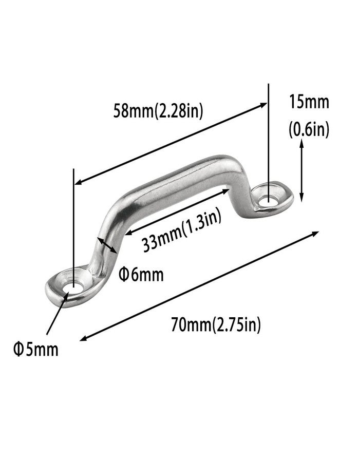 DGHAOP Footman Loop 2pcs 70mm 316 Stainless Steel Bimini Top Strap Pad Eye Footman Loop with Screws - Image 2