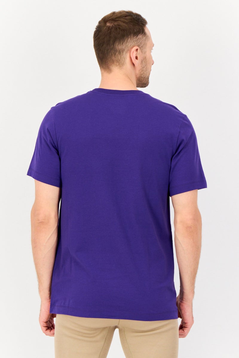 Nike تي شيرت كرة السلة للرجال من نايك × NBA بأكمام قصيرة لوس أنجلوس ليكرز، بنفسجي - Image 3