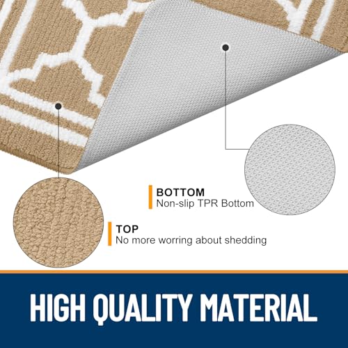 Buganda Indoor Door Mat, Dirt-Resistant and Absorbent Doormat, Anti-Slip, Low Profile Floor Mats for Inside Entryway, Front, and Back Door Entrance (32x20 Inches, Beige) - Image 4