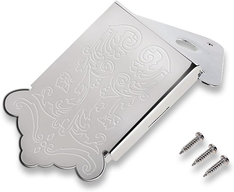 Mandolin Guitar Tailpiece: Premium Material, Sturdy and Replacement, Easy Installation with 3 Screws, Elegant Decoration for Mandolin (Silver) - Image 1