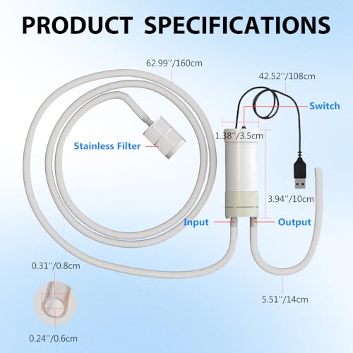 Yonhamph Portable Food Grade USB Electric Auto-Siphon self priming Pump for bottling Home Brew Wine,Beer,Beverages and Kombucha,DC 5v Mini water Transfer Pump Kit,2LPM No Mess Leak,6.5FT hose,Low Noise - Image 5