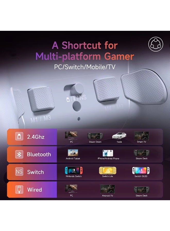 EasySMX X20 Wireless Gamepad Enhanced Controller Compatible with PC/NS/TV/Phone/Laptop, Hall Micro Triggers Joystick RGB Effect - Image 3