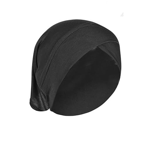 PAROPKAR Women's Lycra Fabric Under Scarf/Hijab/Tube Bonnet Bone/Chemo Hat Free Size Undercap Scarf Hijab Cap Unisex (Black) - Image 2