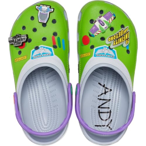Crocs® Toy Story Classic Clogs – Perforated Shoes for Men and Women – EVA Outsole & Midsole – Water-Friendly Blue Grey/Buzz Light Year Men's 12, Women's 14 Medium - Image 1