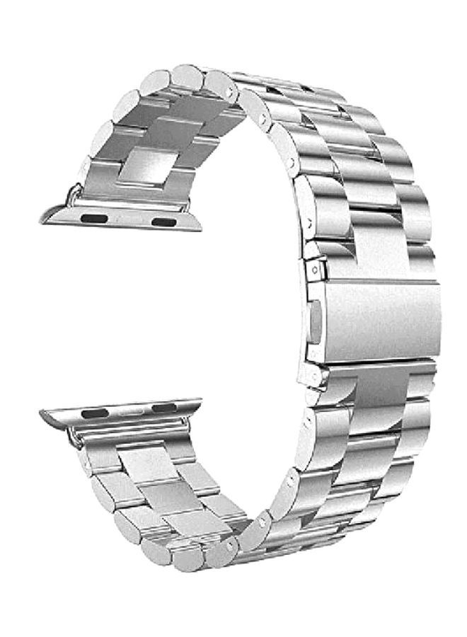 NIBEMINENT Replacement Band For Apple Smartwatch Series 4 44mm With Axel Adapters Silver