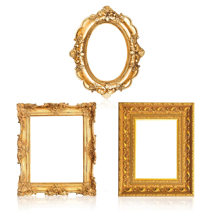 Amyhill 3 Pcs Large Photo Booth Props Picture Frame 3 Sizes Gold Wedding Selfie Frame Vintage Props Accessories for Wedding Bachelorette Birthday Carnival Party Decor - Image 1
