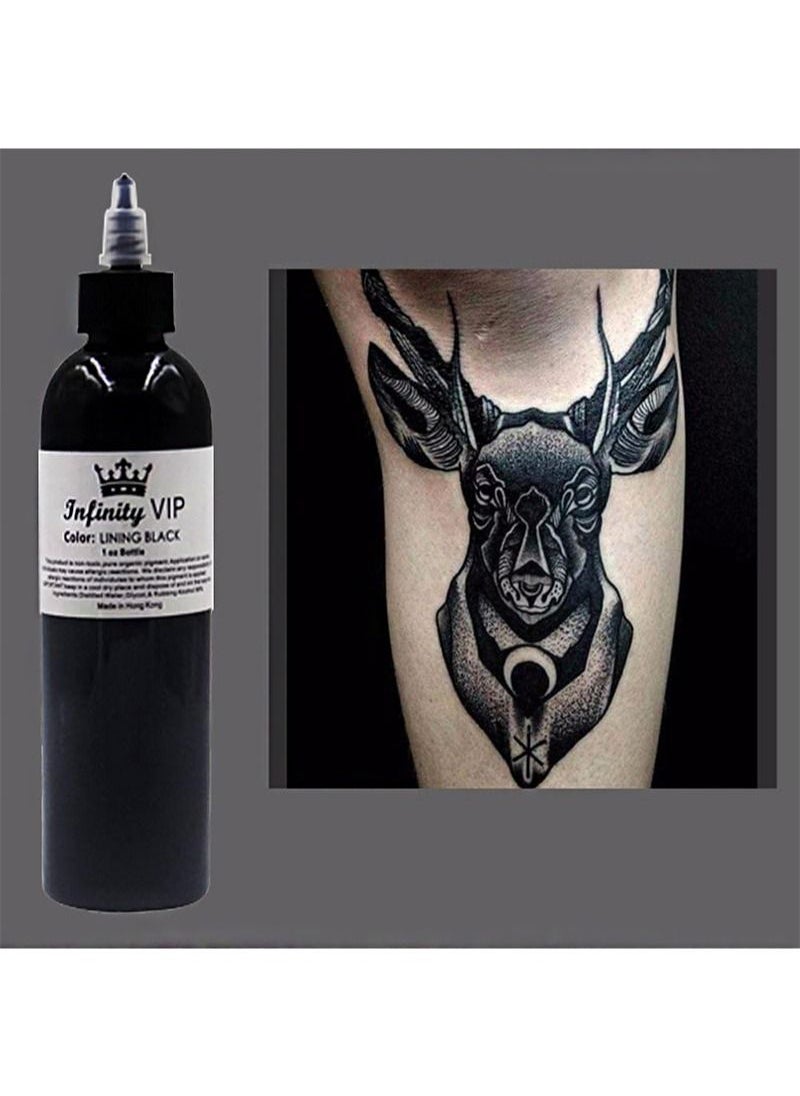 HaLunhi - Black Tattoo Ink-Super Ink Pigment-Body Art-Professional Beauty Permanent Makeup Pigment -245ml - Image 1