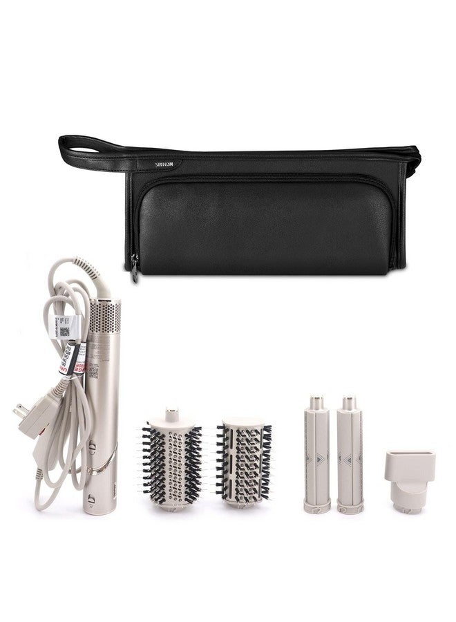 SITHON Ithon Travel Carrying Case For Dyson Airwrap Styler/Shark Hd430 Flexstyle Pu Leather Water Resistant Storage Organizer Bag With Pocket For Dyson Supersonic Hair Dryer (Bag Only) (Black) - Image 2