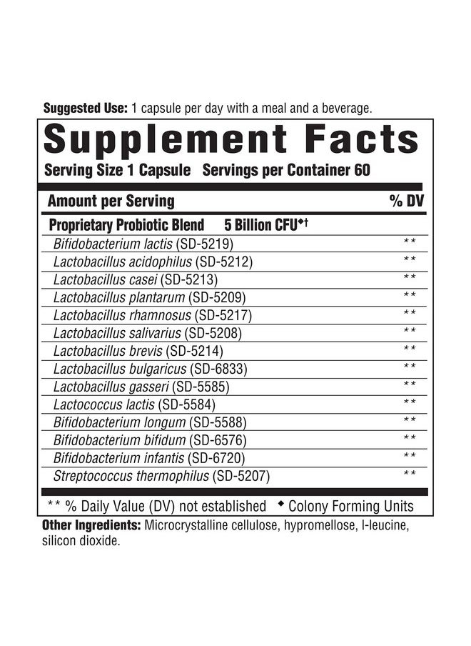 Innate Response Formulas - Flora 514 Complete Care Probiotic Supplement With 5 Billion Cfu 14 Probiotic Strains Vegan Nongmo Project Verified Gluten Free 60 Capsules (60 Servings) - Image 1