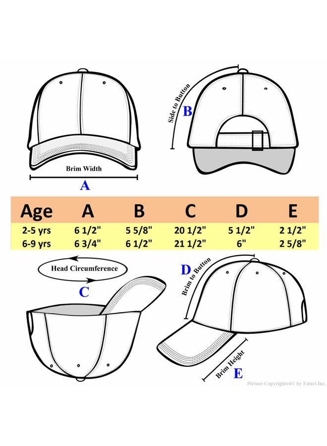 Falari Kids Boy Girl Baseball Cap Hat Soft Cotton Lightweight Adjustable Size for 2-9 Years, Black, 2-5 Years - Image 5