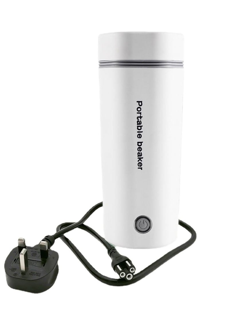 Portable Electric Kettle, Stainless Steel Liner Travel Electric Cup Home Mini Heating Teapot Fast Cooking Single Cup Water Heater 350ml Hot Water Bottle (White)  - Image 1