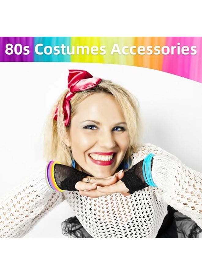 Bracelets Adult Size Neon Gummy Bracelets for Women Kids 80s Jelly Bangles Glow Silicone Bands Jewelry Wristband Rainbow Jellies Bangle Colored Accessories Party Favor 60 Jelly - Image 5