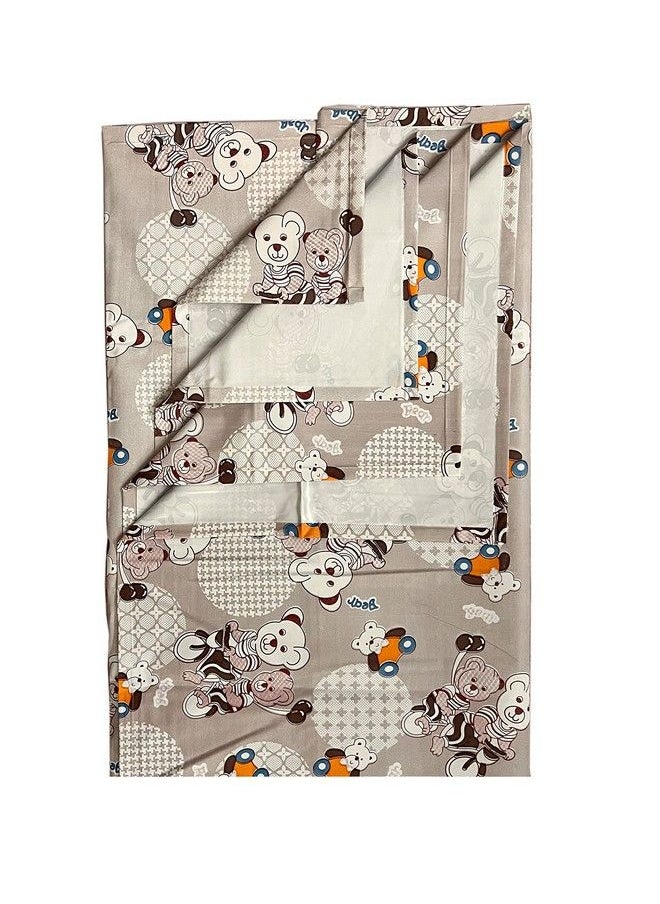 Ecosoft - Baby Plastic Sheet;Pvc Sheet For Kids;Rubber Sheet For Babies;Bed Wetting Protector (135 Cm X 185 Cm) (Brown Bear) - Image 1