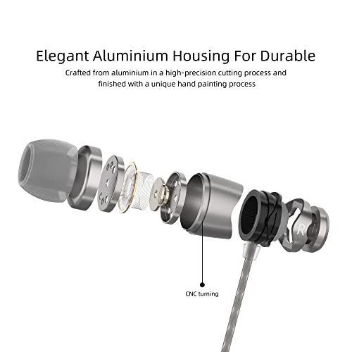SoundMAGIC E11C Wired Earbuds with Microphone HiFi Stereo Earphones Noise Isolating in Ear Headphones Powerful Bass Tangle Free Cord Gunmetal - Image 2