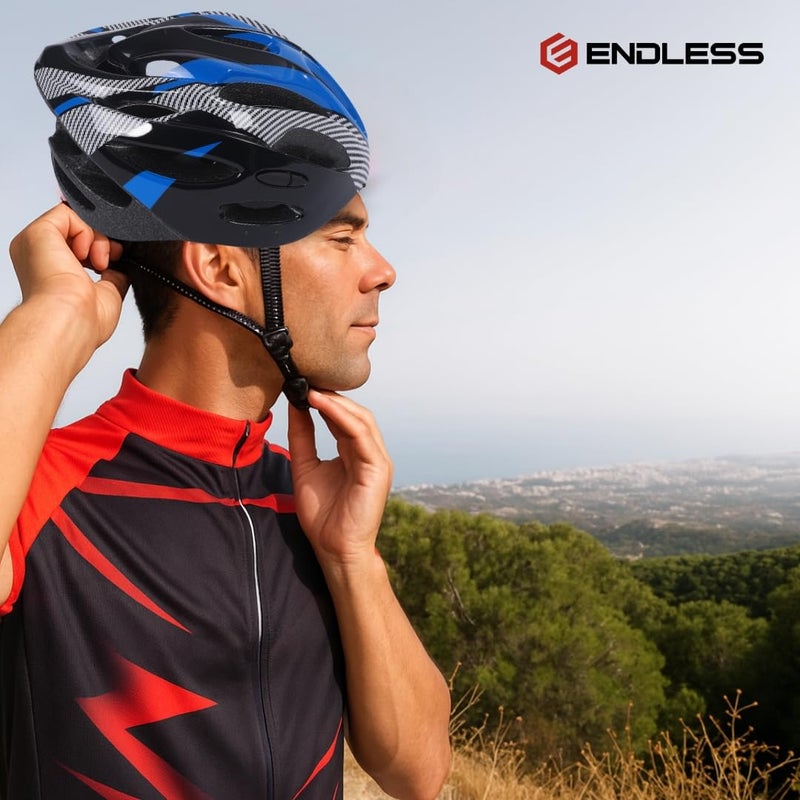 Endless EL1049 High Quality Cycle and Skates Helmet with Adjustable Strap | Blue | Material : Polycarbonate, EPS | With Inside Cushioning Padding for Comfort | For Adults, Women and Men - Image 5