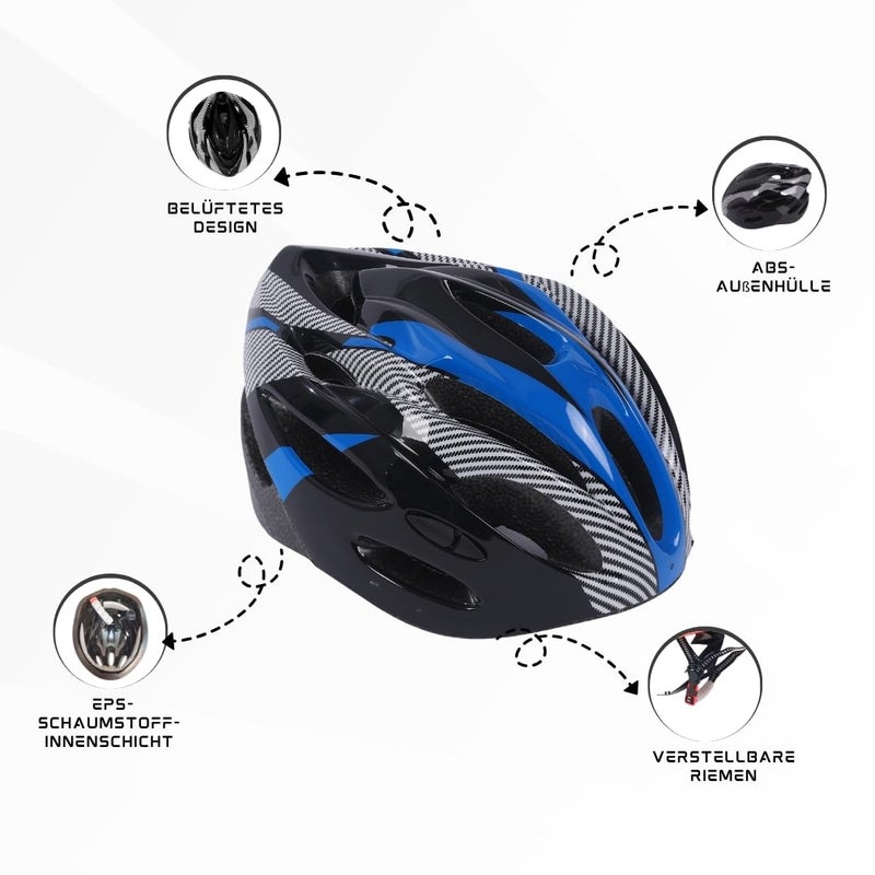 Endless EL1049 High Quality Cycle and Skates Helmet with Adjustable Strap | Blue | Material : Polycarbonate, EPS | With Inside Cushioning Padding for Comfort | For Adults, Women and Men - Image 4