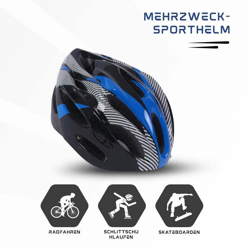 Endless EL1049 High Quality Cycle and Skates Helmet with Adjustable Strap | Blue | Material : Polycarbonate, EPS | With Inside Cushioning Padding for Comfort | For Adults, Women and Men - Image 3