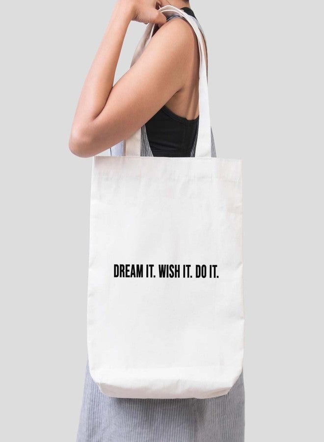 ARTBUG Tote Bag for Women, Aesthetic, Stylish, Ecofriendly, For College Girls, Office, Beach and Outings -Dream It. Wish It. Do It Printed Canvas D - 272 - Image 3