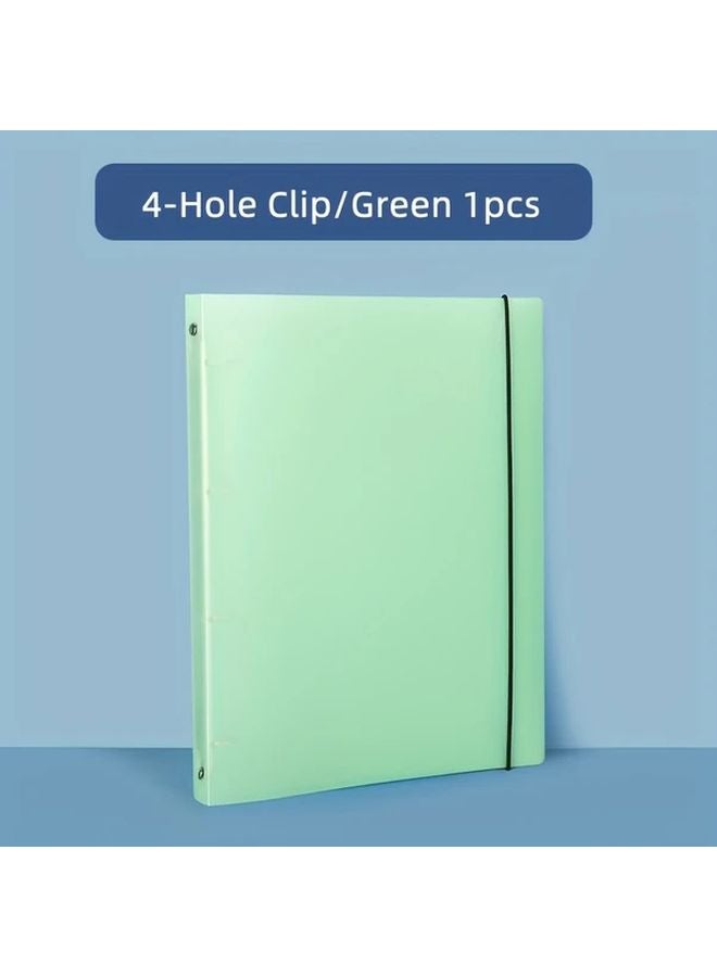 Pink A4 Binder 4 Hole Flipchart Booklet Transparent Refillable Durable PP Material - Image 3