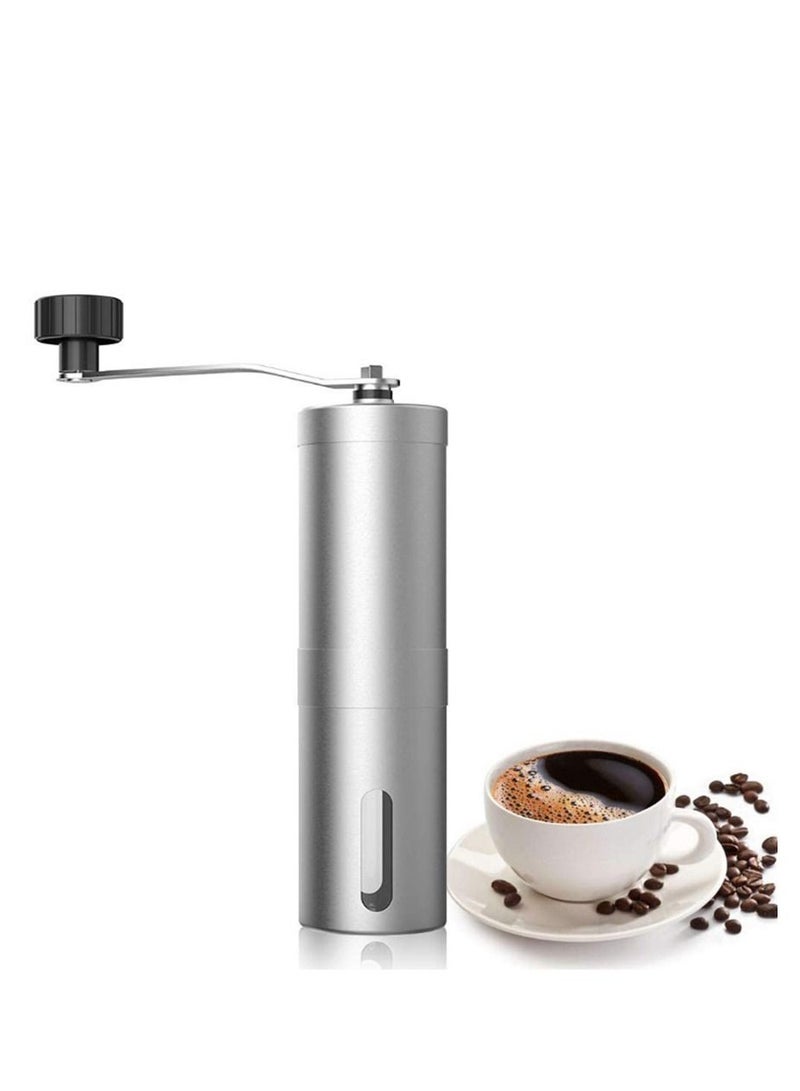 Elegant Stainless Steel Manual Coffee Bean Grinder- Silver - Image 3