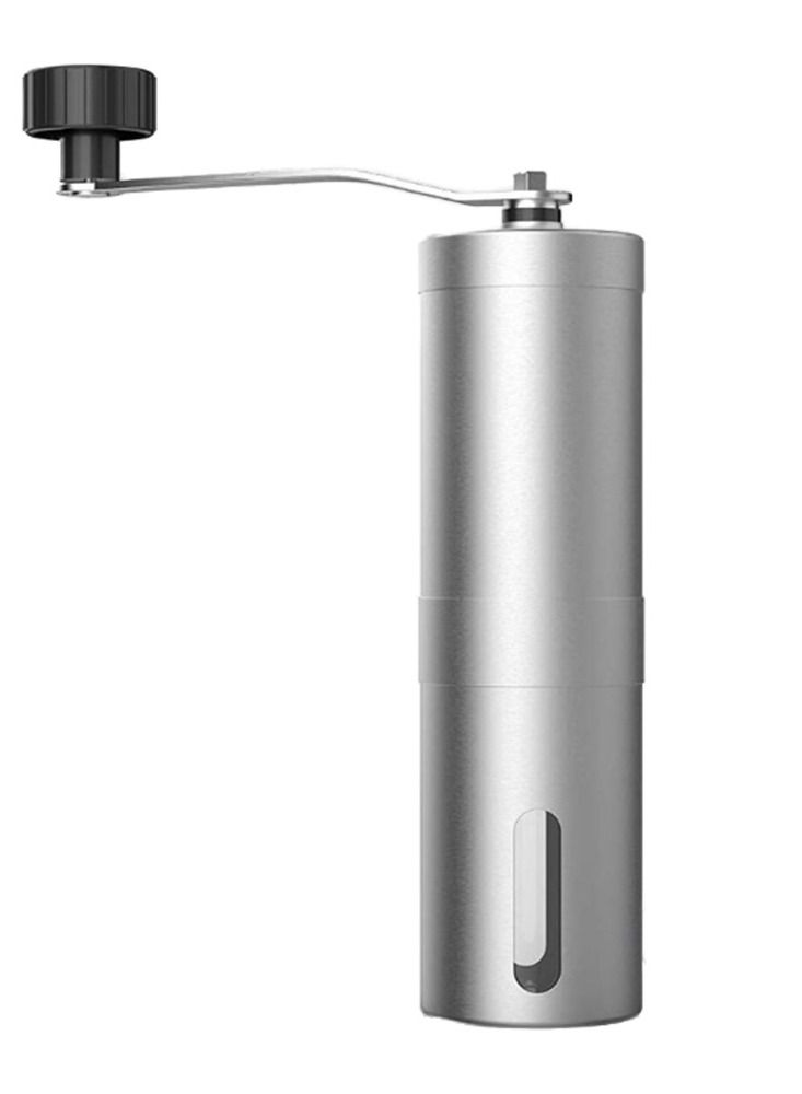 Elegant Stainless Steel Manual Coffee Bean Grinder- Silver - Image 1