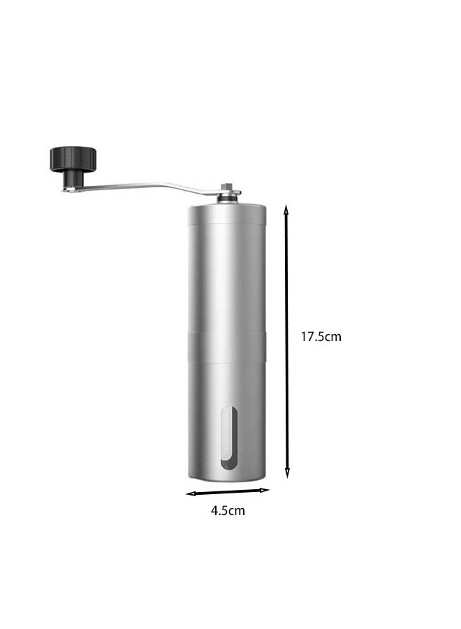 Elegant Stainless Steel Manual Coffee Bean Grinder- Silver - Image 5
