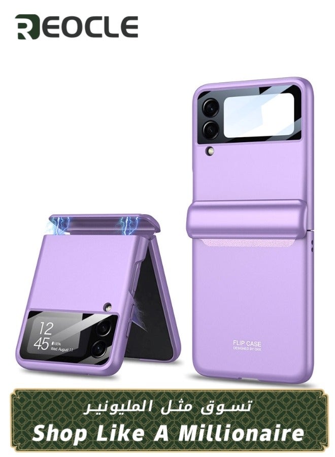 REOCLE Samsung Galaxy Z Flip 4 3 Case with Hinge Protection Full Cover Slim Case All-Inclusive Shockproof Volume Key Protection Case for Galaxy Z Flip 4 3 - Image 1
