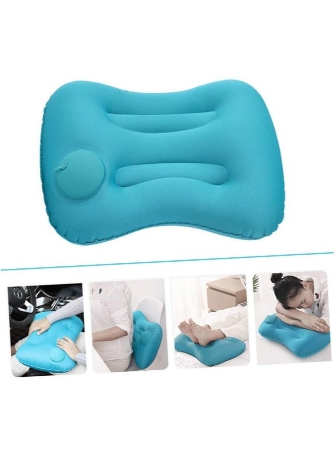 Travel Pillow, Inflatable Camping Pillow, Lumbar Support Office Chair Cushion, Milk Fiber Ultra Lightweight Inflatable Pillow, Comfortable Neck Pillow for Your Neck Pain, Green  - Image 3