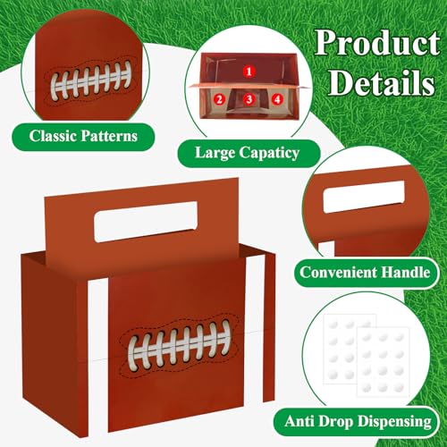 Auch Football Theme Utensil Caddy Holder for Big Game Day, Tailgate Party Decorations Birthday Party Football Watch Party Supplies Sturdy Cardboard Boxes - Image 4