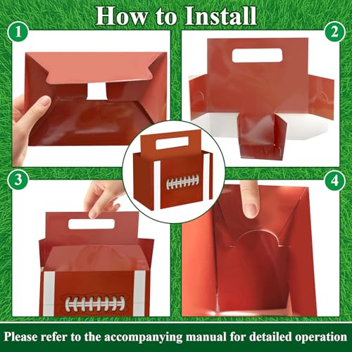 Auch Football Theme Utensil Caddy Holder for Big Game Day, Tailgate Party Decorations Birthday Party Football Watch Party Supplies Sturdy Cardboard Boxes - Image 3