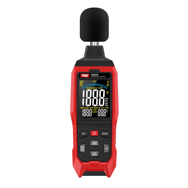 Sound Level Meter TA652B 1999 Groups Data Storage - High Precision 1/2-Inch Condenser Microphone Decibel Meter for Industrial Environmental Noise Monitoring - Image 1