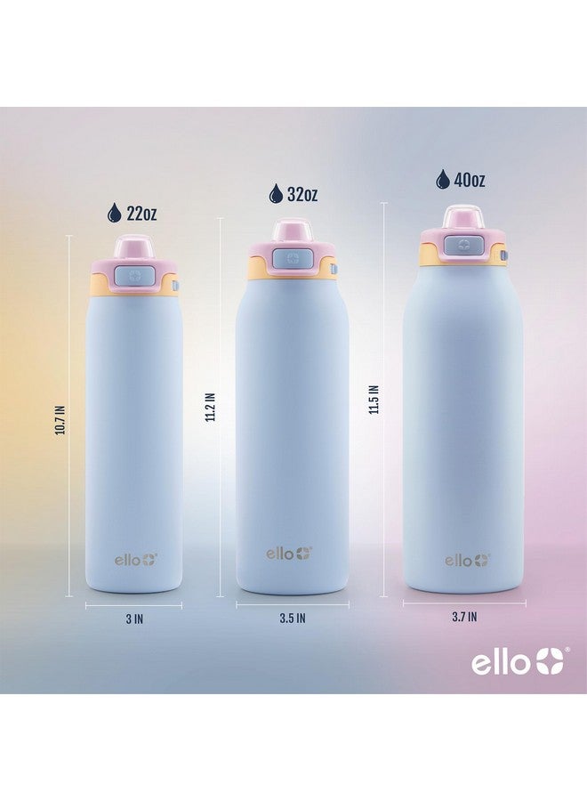 Ello Pop & Fill 22oz Stainless Steel Water Bottle with Quick Fill Technology, Double Walled and Vacuum Insulated Metal, Leak Proof Locking Lid, Sip and Chug, Reusable, BPA Free, Coastal Sunrise - Image 4