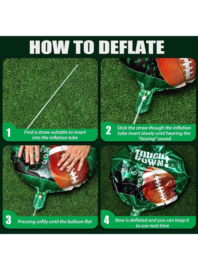 Skylety 6 Pieces Football Balloons Set Football Shape Star Foil Balloons for Party Supplies Game Day Birthday Decorations - Image 4