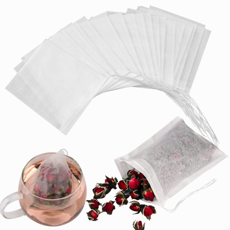 NEPAK 100Pcs Tea Bags for Loose Leaf Tea315 x 394 inches Empty Tea BagsDisposable Fillable TeabagsTea Filter Bags for Loose Tea