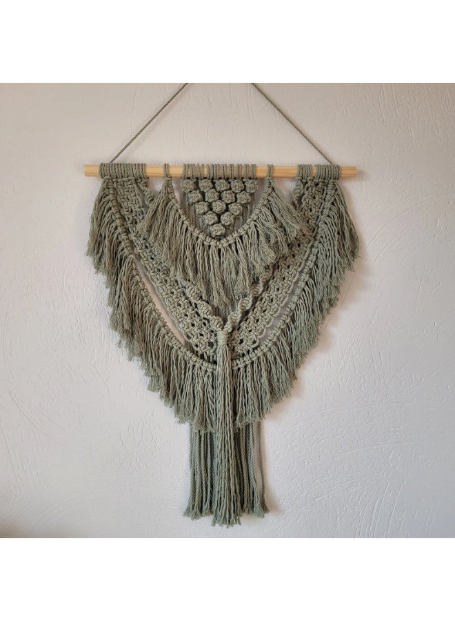 Antikiano An elegant handmade macrame piece, carefully crafted from natural cotton threads. It combines simplicity and beauty in a modern bohemian design. Featuring balanced knots and fine details, it adds a unique artistic touch to any space. Perfect for decorating walls in bedrooms, living rooms, or hallways, and also makes a special gift for lovers of handmade decor and boho style. - Image 1