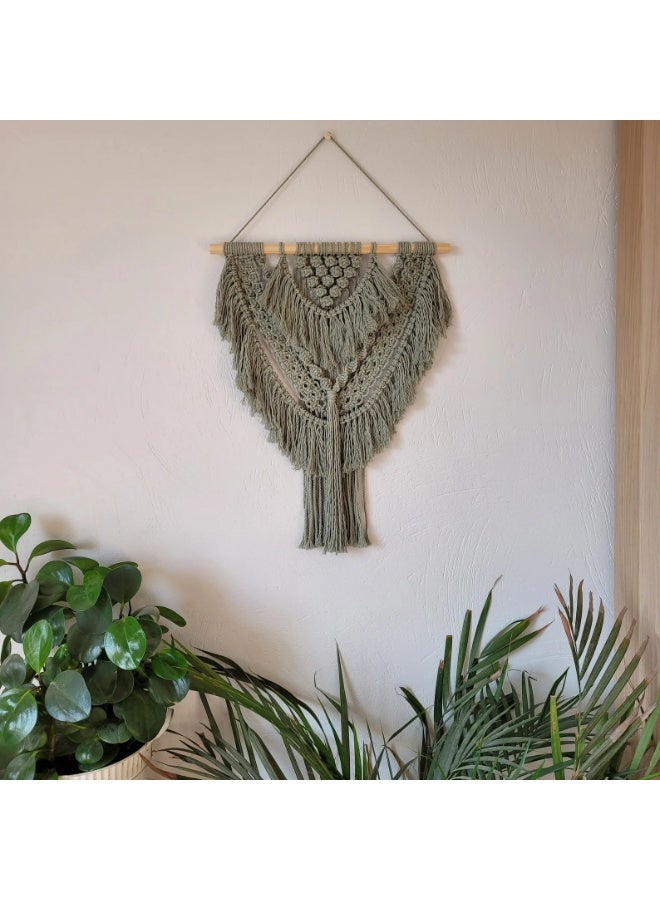 Antikiano An elegant handmade macrame piece, carefully crafted from natural cotton threads. It combines simplicity and beauty in a modern bohemian design. Featuring balanced knots and fine details, it adds a unique artistic touch to any space. Perfect for decorating walls in bedrooms, living rooms, or hallways, and also makes a special gift for lovers of handmade decor and boho style. - Image 3